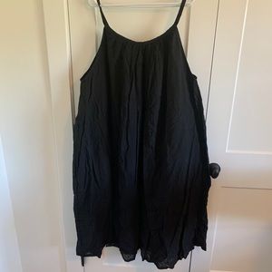 100% cotton trapeze dress -braided straps/summery